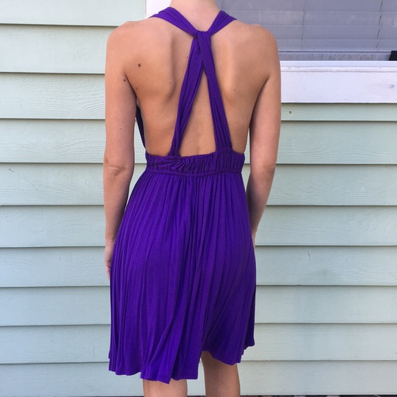 Dark purple mini dress - Picture 2 of 2